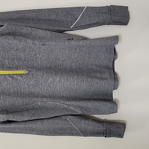 LULULEMON LUNO SIGNATURE UNIQE THUMB HOLE YELLOW ZIP WORKOUT COMFY GRAY-JACKET - Picture 6 of 16